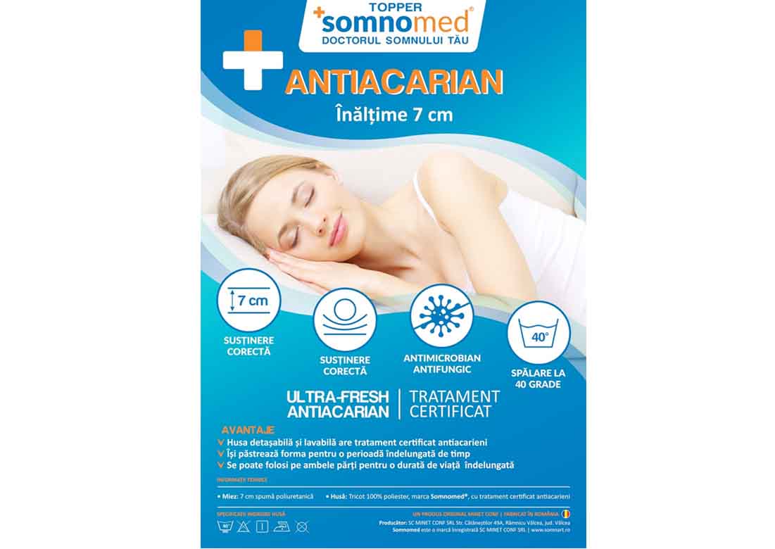 Topper Somnart Antiacaria Ortopedic înălțime 7 cm, duritate medie - Image 2
