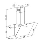 Вытяжка Tornado DELY 1200(90) LED WH  белая наклонная с  производительностью 1200 м3 час - Image 3