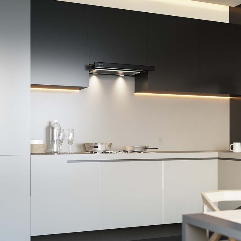 Tornado STORM 700(50) BL LED вытяжка телескопическая, 700 м3/час, черная, ширина 50 см, 3 скорости — изображение 3