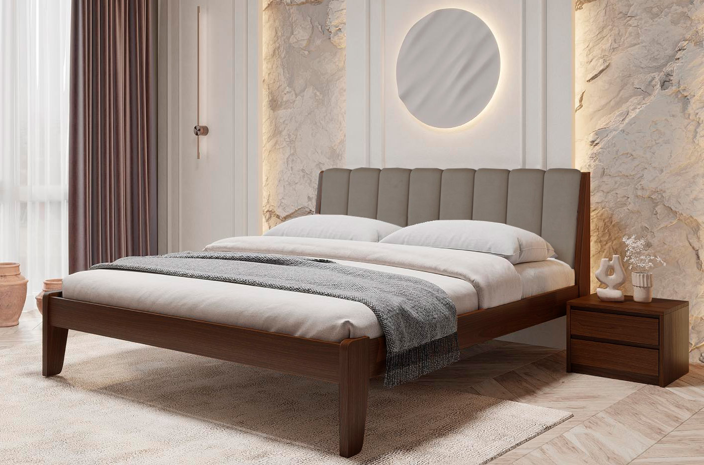 Кровать из бука с мягким изголовьем ТОКИО M50 — изображение 4