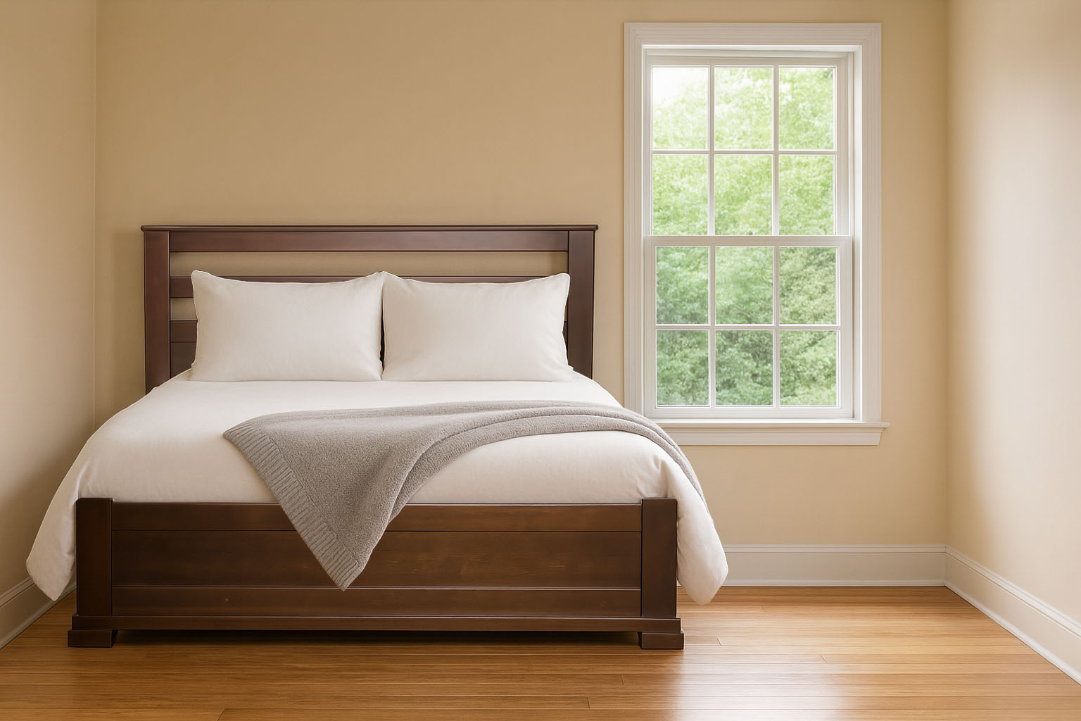 Деревянная кровать Mebli Lev ЛОРД 140x200 Бук Темный Орех