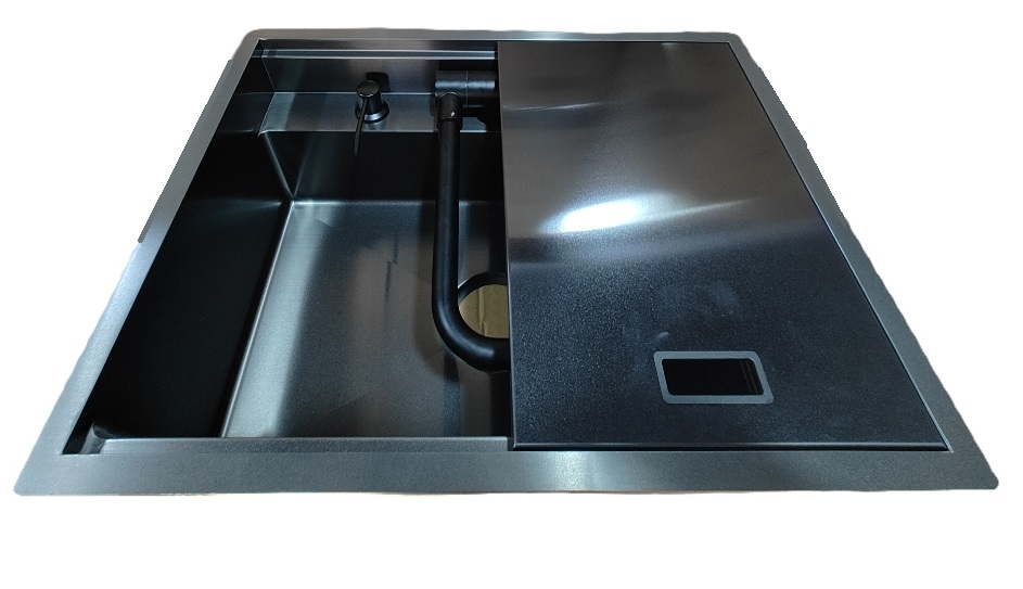 Backer Hide 600-45074 Nano Black Backer PVD  металлическая  мойка для кухни — изображение 3
