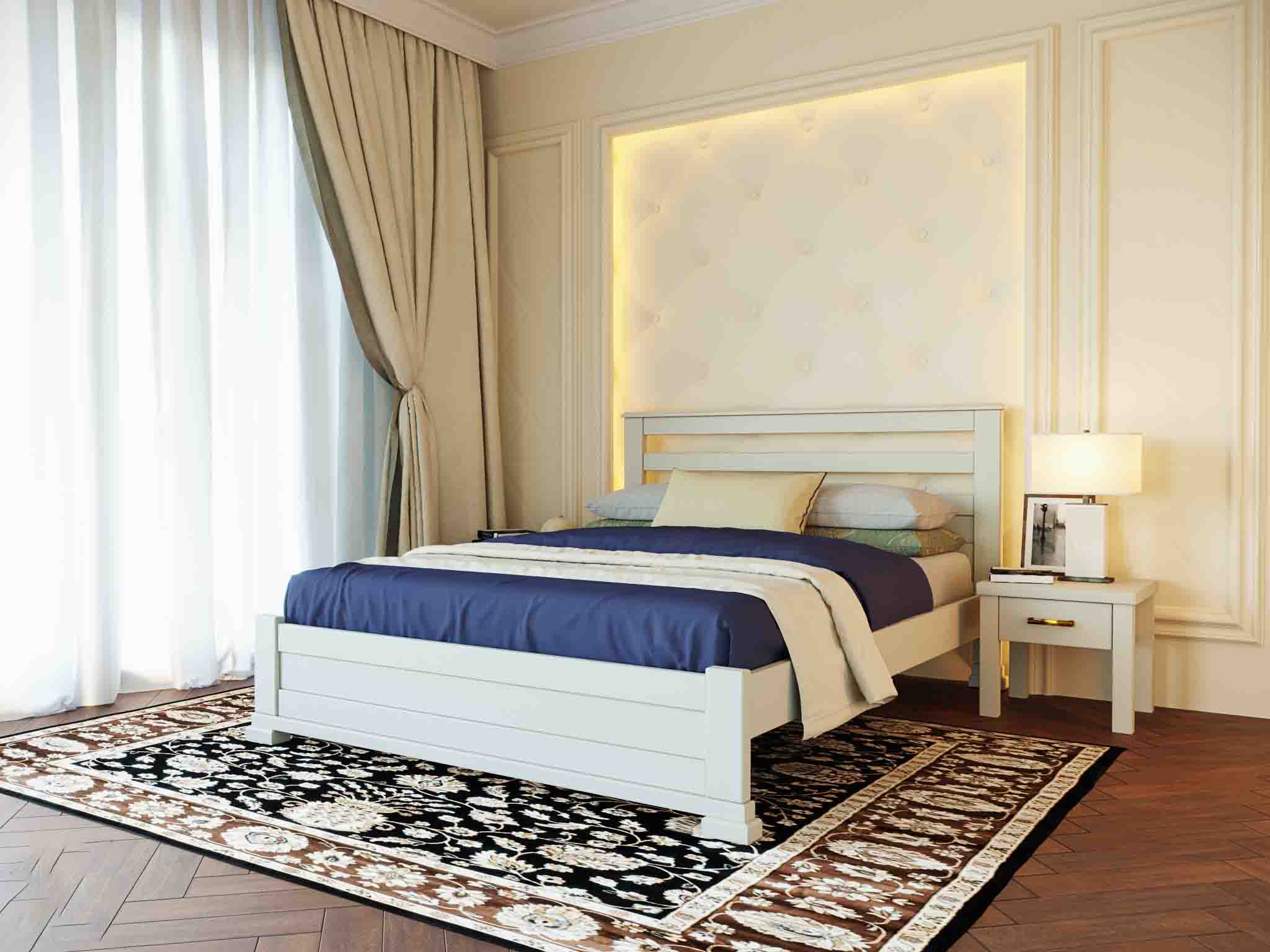 Деревянная кровать Mebli Lev ЛОРД 180x200 Бук Белый