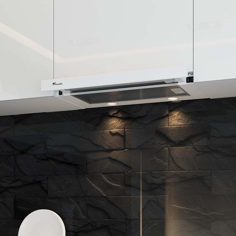 Tornado STORM 700(50) WH LED вытяжка телескопическая, 700 м3/час, белая, ширина 50 см, 3 скорости - Image 4