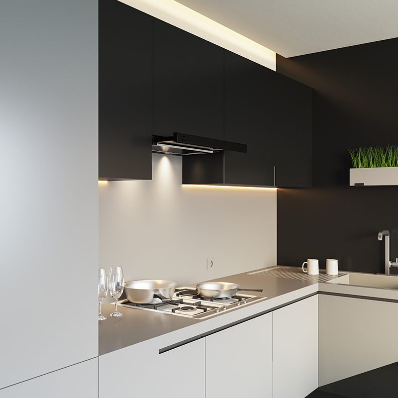 Tornado STORM 700(50) BL LED вытяжка телескопическая, 700 м3/час, черная, ширина 50 см, 3 скорости — изображение 4