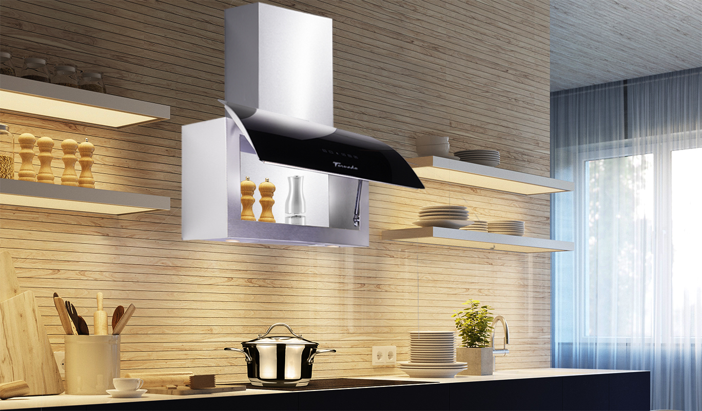 Вытяжка Tornado CORUS 1100(60) LED BL  черная вертикальная  с  производительностью 1100 м3 час — изображение 4