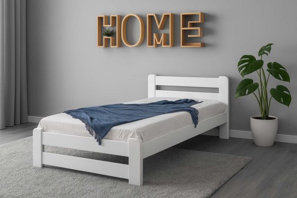 Деревянная кровать Mebli Lev Лира 90x200 Бук Белый