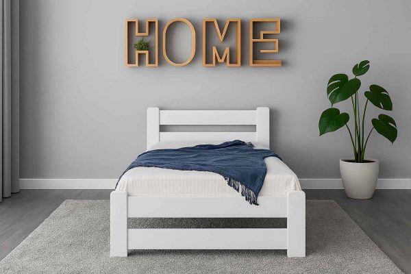 Деревянная кровать Mebli Lev Лира 90Бук Белый фронт