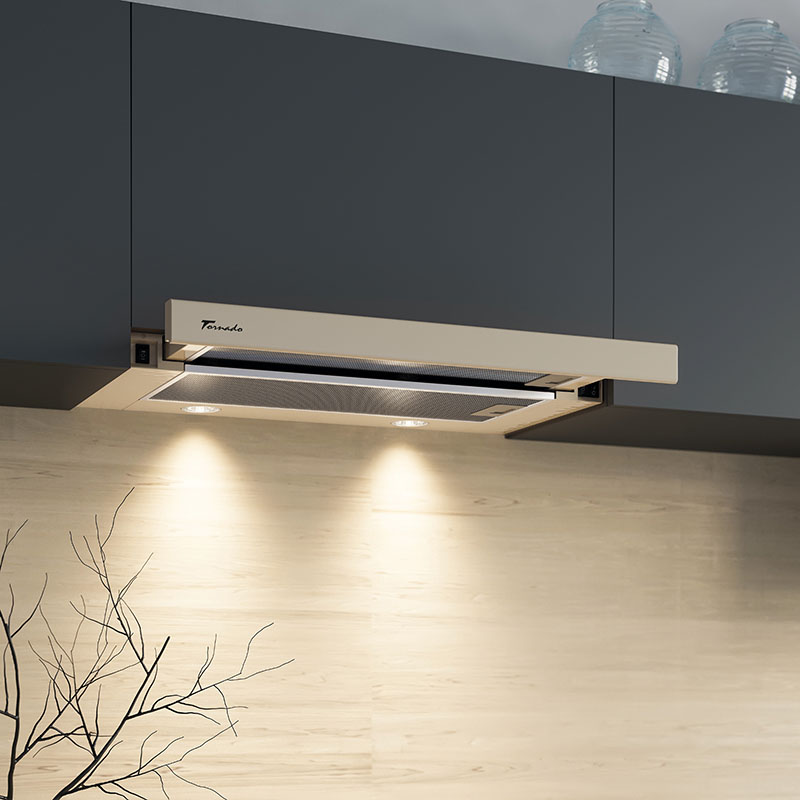 Вытяжка для кухни телескопическая Tornado SONDO 700(60) FG BEJ LED — изображение 4