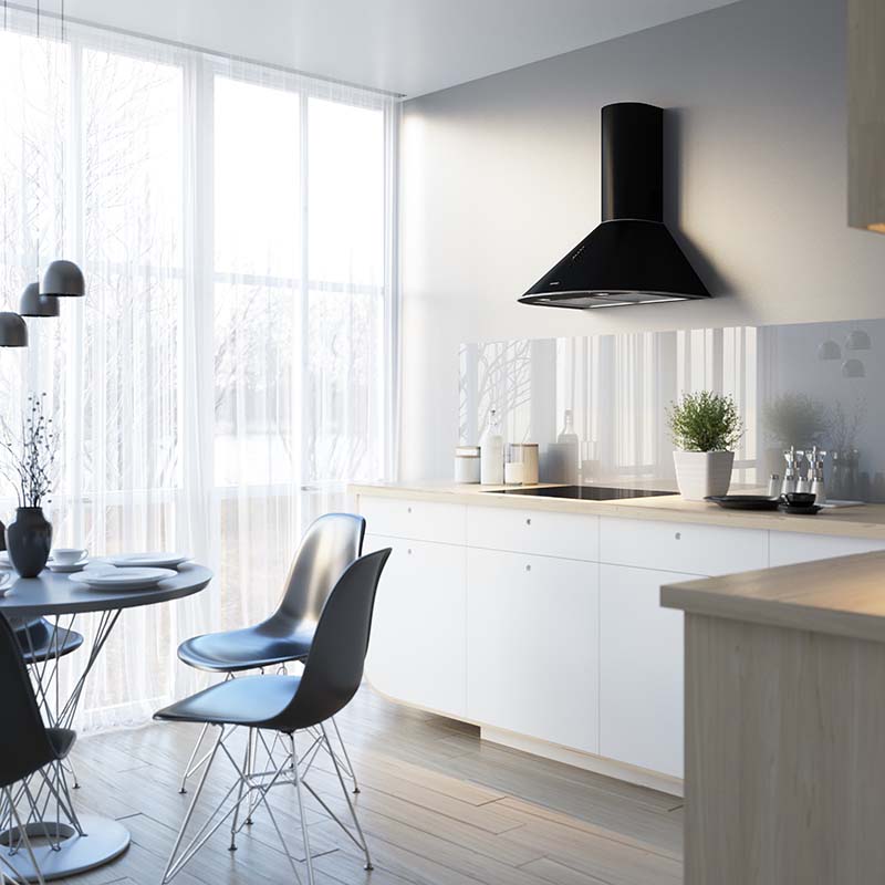 Вытяжка Tornado VIOLA 750(50) BL LED черная 50см  купольная  750 м3 час — изображение 4