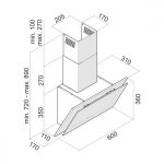 Вытяжка Tornado ESTER 1100(60) LED WH  белая наклонная с  производительностью 1100 м3 час - Image 2