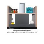 Tornado SOLANO 860(60) BL LED вытяжка телескопическая, 860 м3/час, черная, ширина 60 см, 3 скорости - Image 5