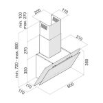 Вытяжка Tornado ESTER 1100(60) LED BL  черная наклонная с  производительностью 1100 м3 час - Image 2