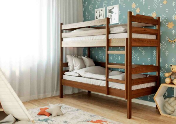 Pat supraetajat pentru copii din lemn Mebel Lev Milena 2, 90x200 cm