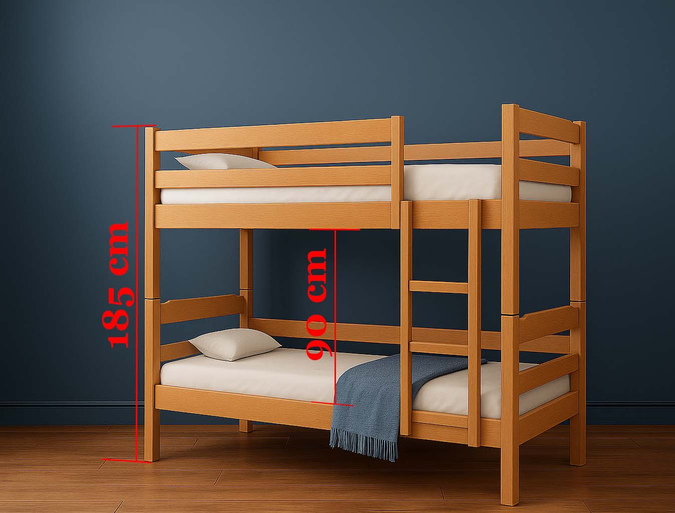 Детская двухъярусная кровать Mebel Lev Милена 2, бук натуральный