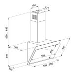 Вытяжка Tornado NOTOS 1200(90) LED WH  белая наклонная с  производительностью 1200 м3 час - Image 3