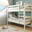 Двухъярусная кровать Milena 2H из массива бука, белая с матрасами
