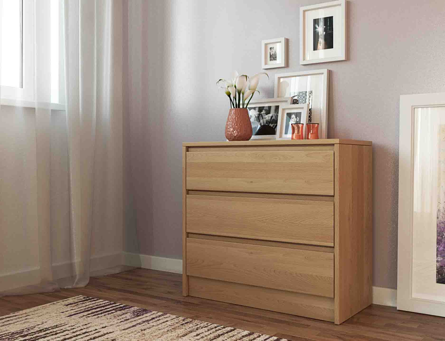 Комод из дерева Mebel Lev К3 Бук Серый графит