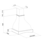 Вытяжка Tornado TEMPO 1200(60) WH LED белый цвет  60см  купольная  1200 м3 час — изображение 2