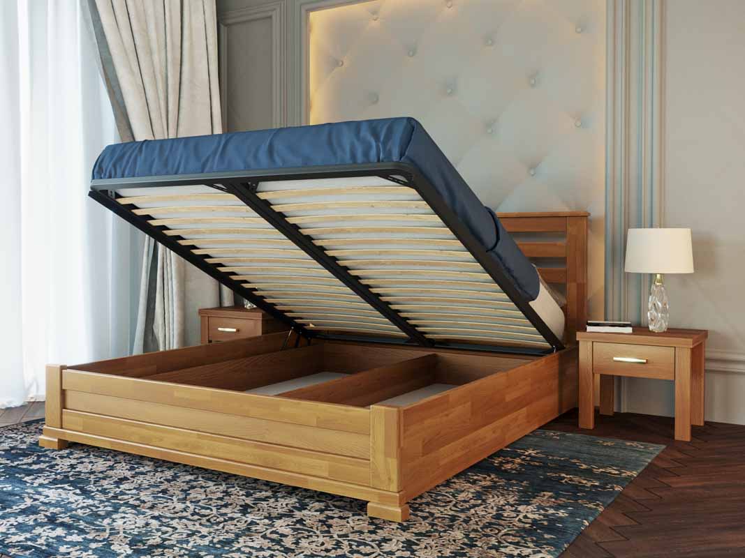 Деревянная кровать из бука Лорд с отсеком для хранения белья — изображение 3
