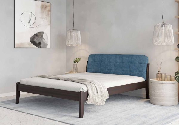 Pat din lemn de fag din California cu tăblie tapițată