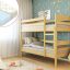 Двухъярусная кровать Milena 2H из массива бука натуральный цвет с матрасами