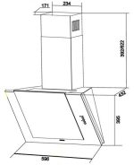 Вытяжка Tornado VERTICAL 750(60) LED IV  бежевая наклонная с  производительностью 750 м3 час — изображение 2