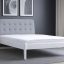 Деревянная кровать Калифорния 160x200 с мягкой спинкой, белого цвета от Mebli Lev- Iason Mobila