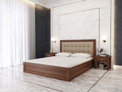 Деревянная кровать МАДРИД ПМ 50 с подьемным механизмом и с мягкой спинкой