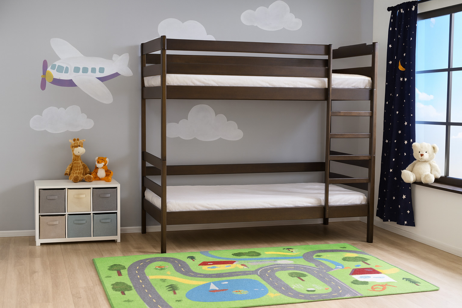 Двухъярусная детская кровать  Милена 2h темный орех от Iason Mobila